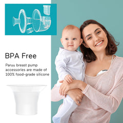 Paruu P10 flange insert 24mm silicone close-up, BPA-free material for safe milk contact.