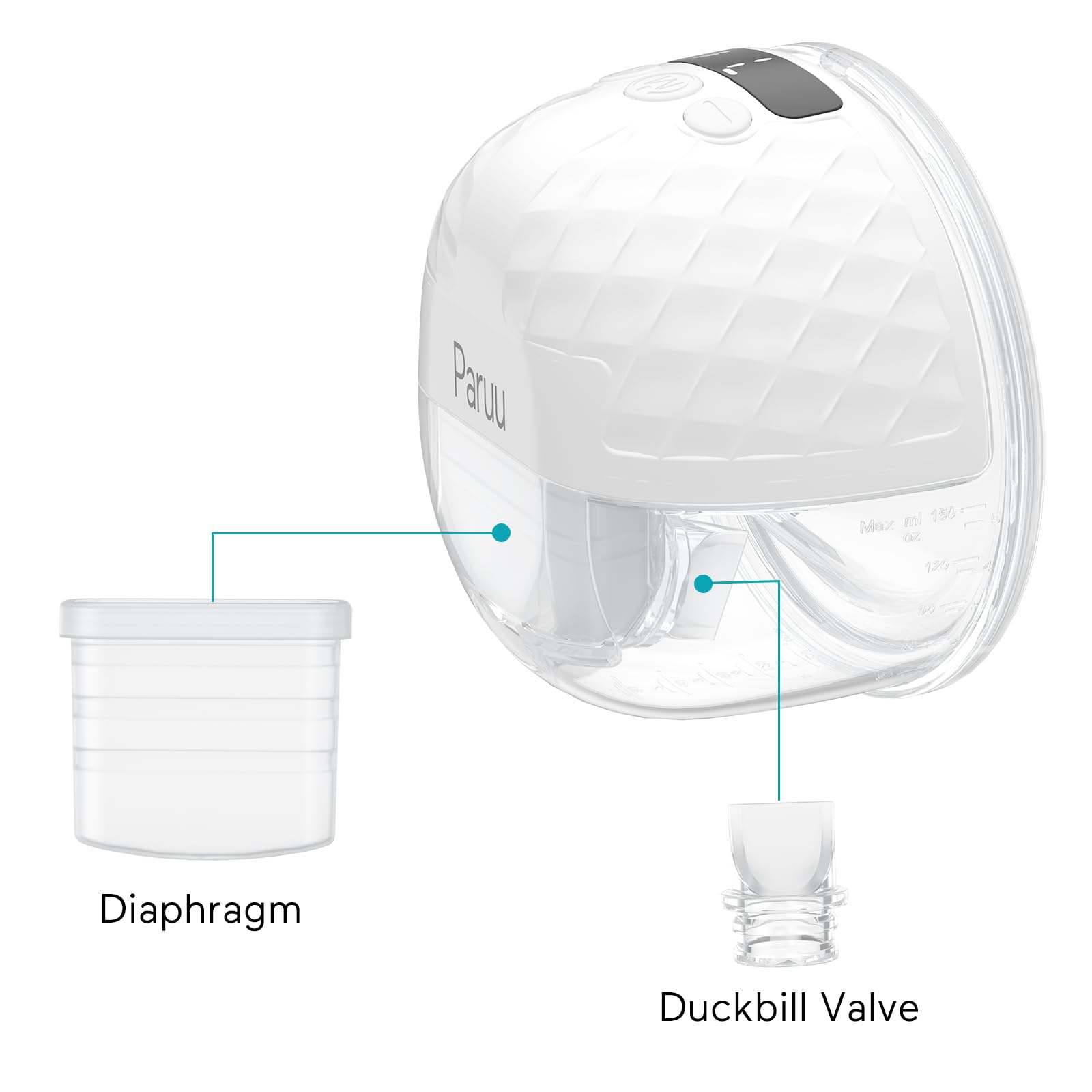 Paruu P10 milk-drain valve function close-up shows efficient milk flow