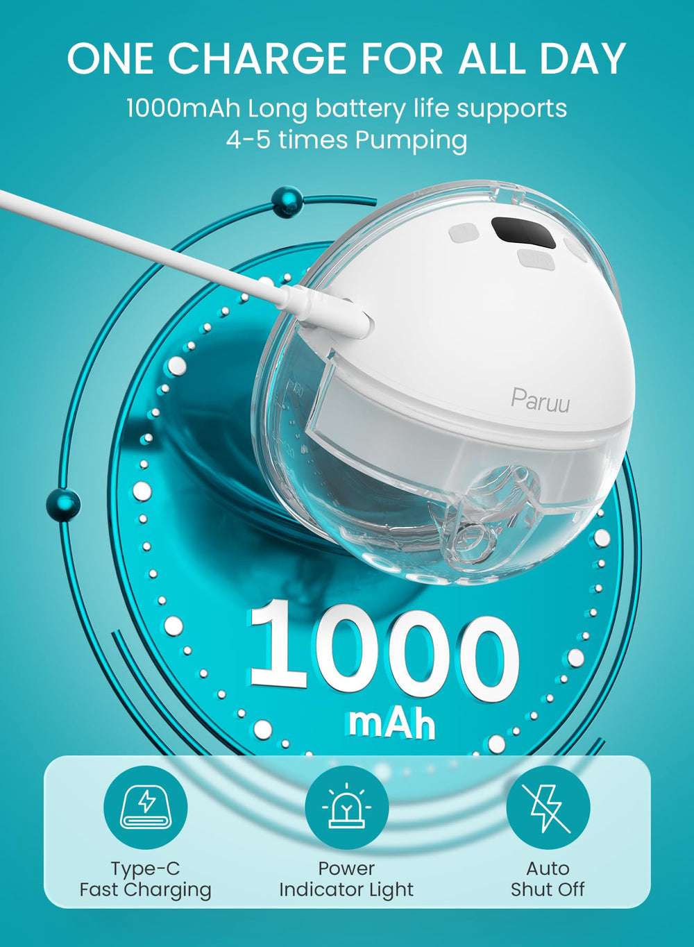 Paruu P16 compact 240g design for portable pumping.