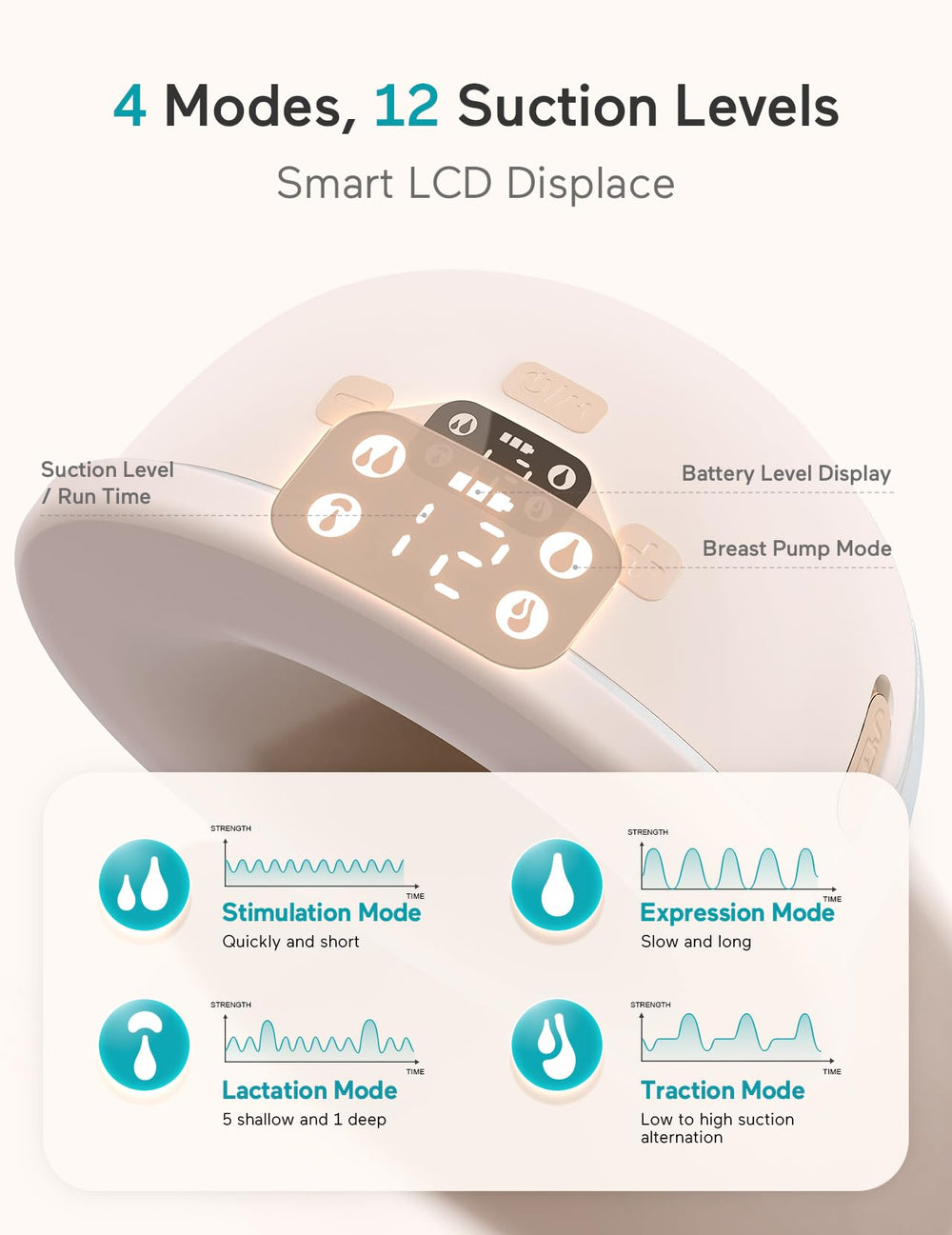 Paruu P16 LED display helps you monitor mode and suction at a glance