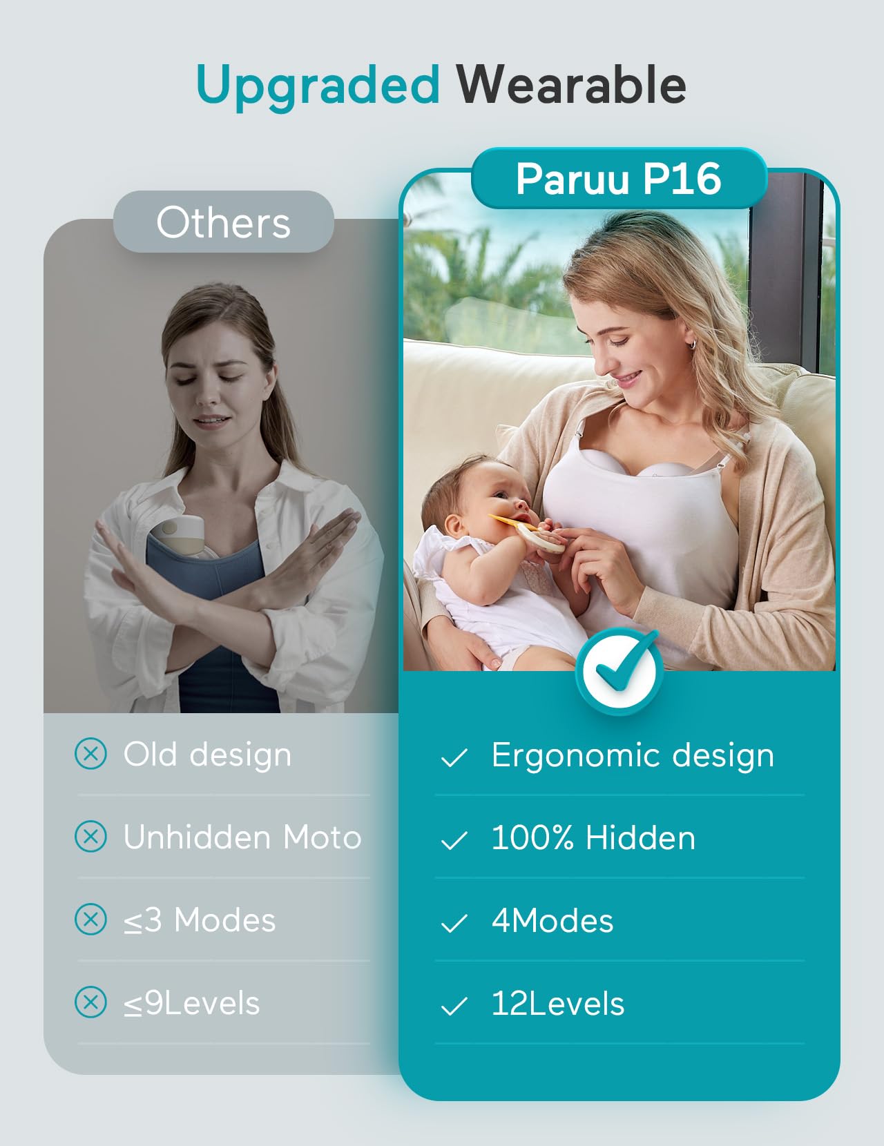 Paruu P16 low-noise operation keeps pumping quiet.
