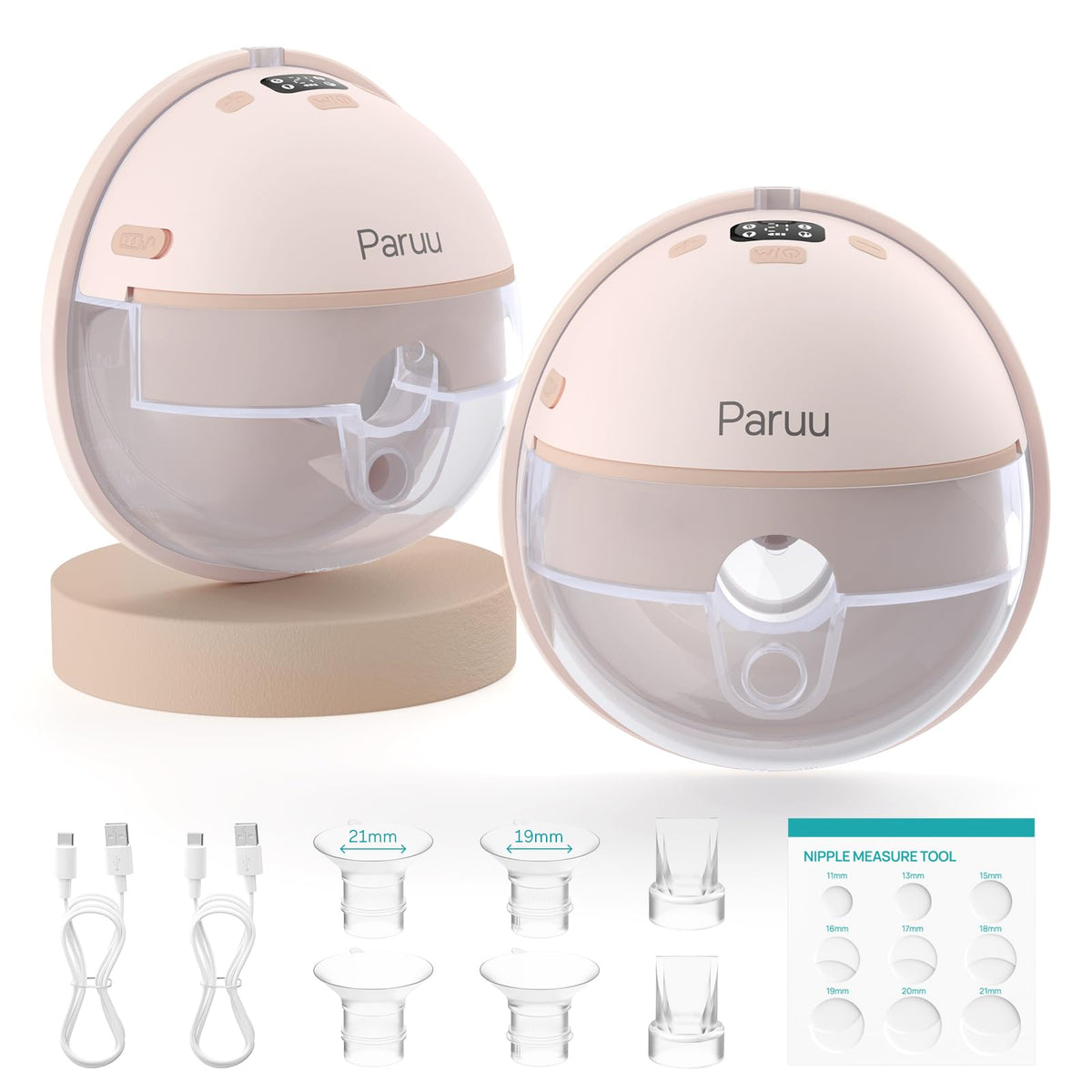 Paruu P16 wearable breast pump on bra enables hands-free pumping on the go
