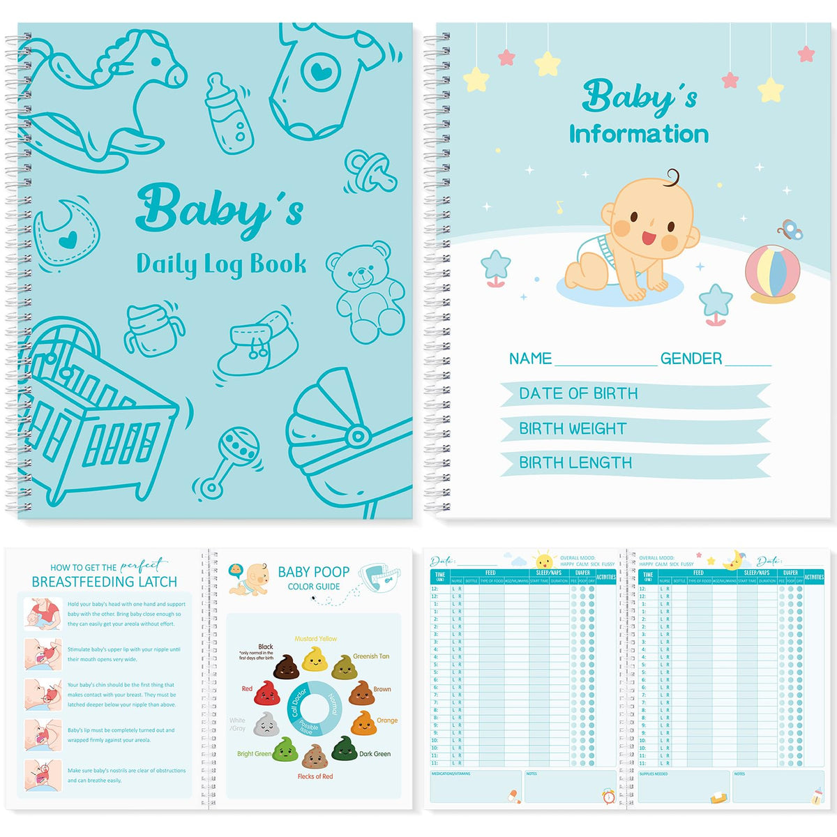 Pasimy Baby Daily Log Book cover with cute nursery design for quick journaling