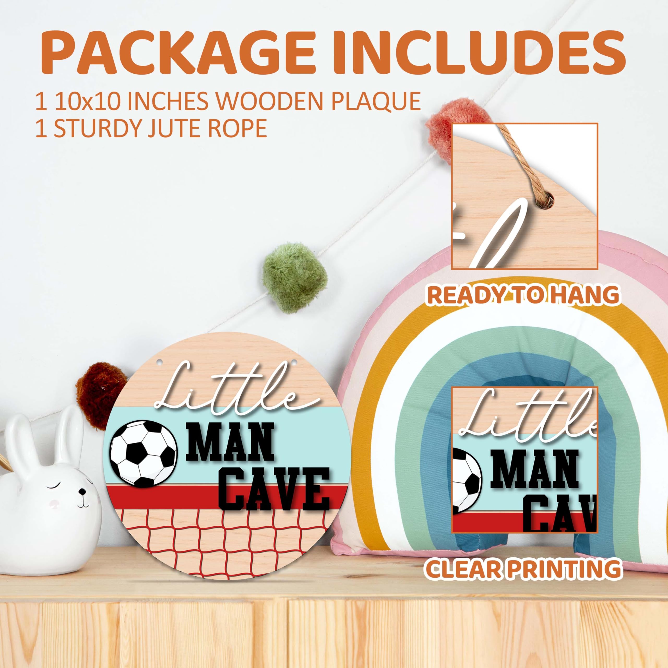Patcate Little Man Cave Sign hanging-rope design enhances entryways and doors