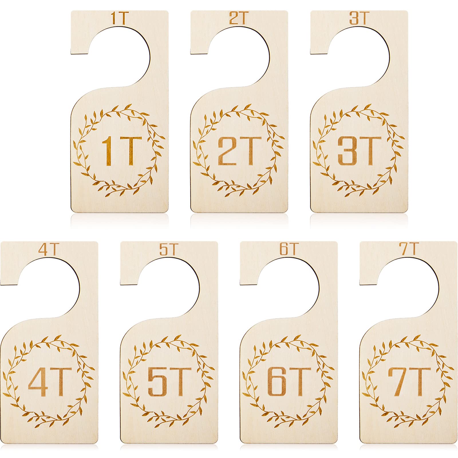 Patelai 7-pcs wooden baby closet dividers 1T-7T keep outfits organized for easy daily dressing.
