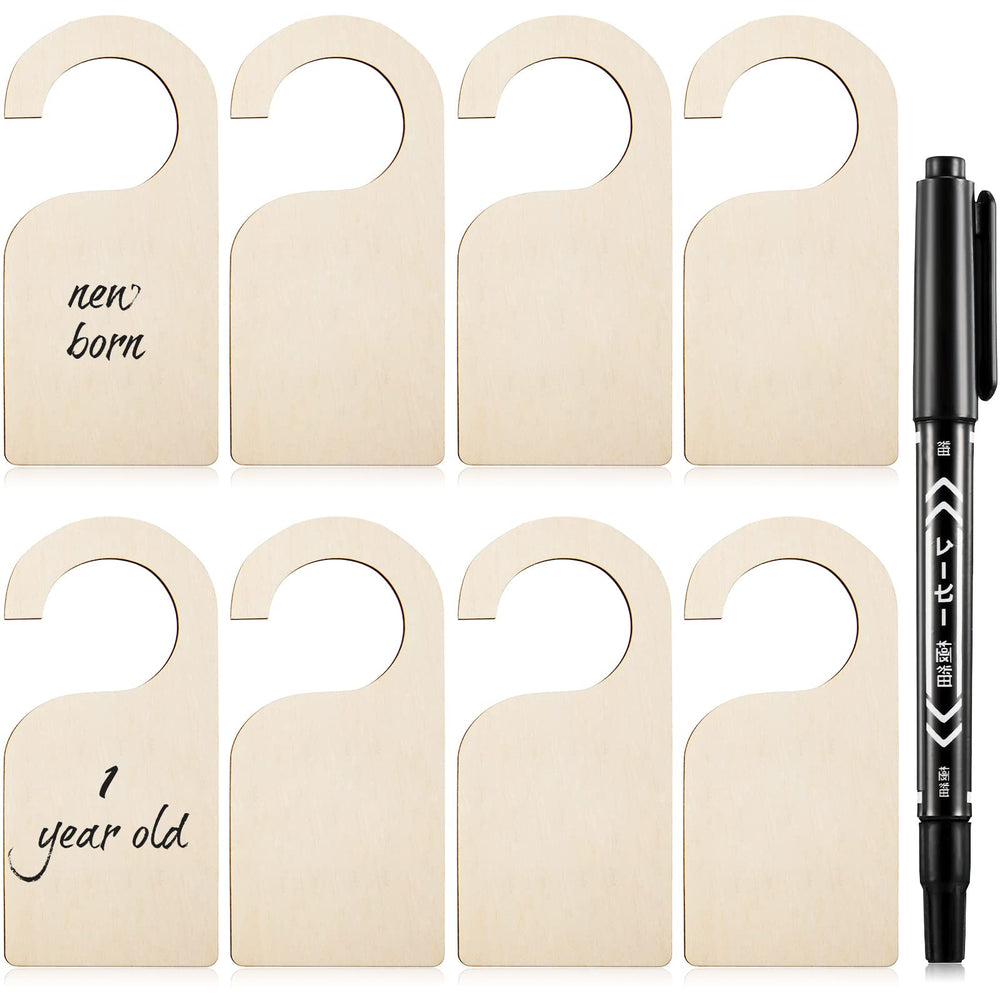 Patelai blank wooden clothing divider front view keeps closet organized for quick outfits.