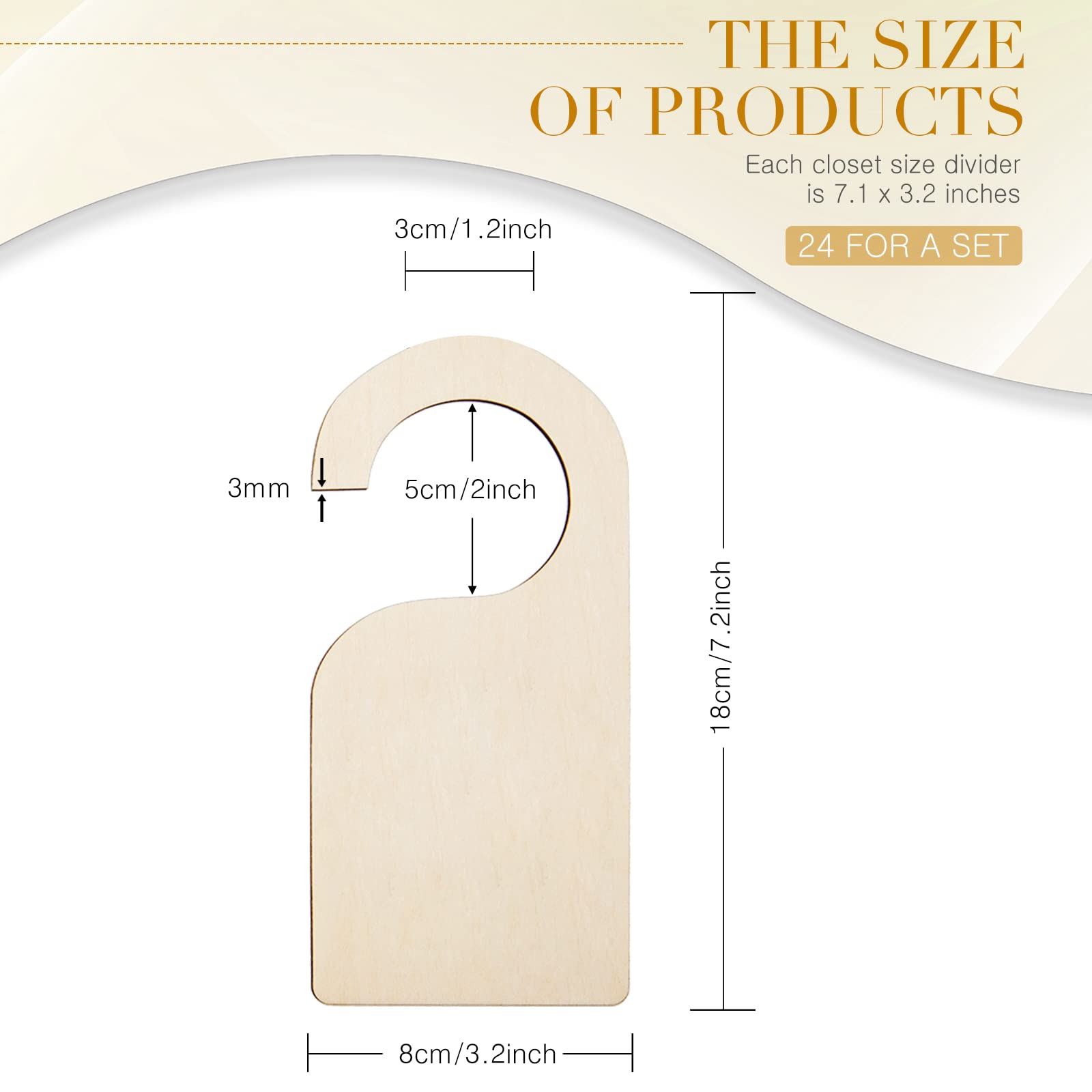 Patelai blank wooden divider side view shows a smooth surface safe for fabrics.