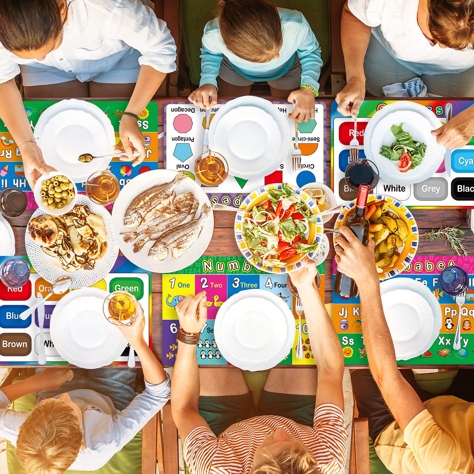 Patelai educational placemat set for preschool learning during meals.