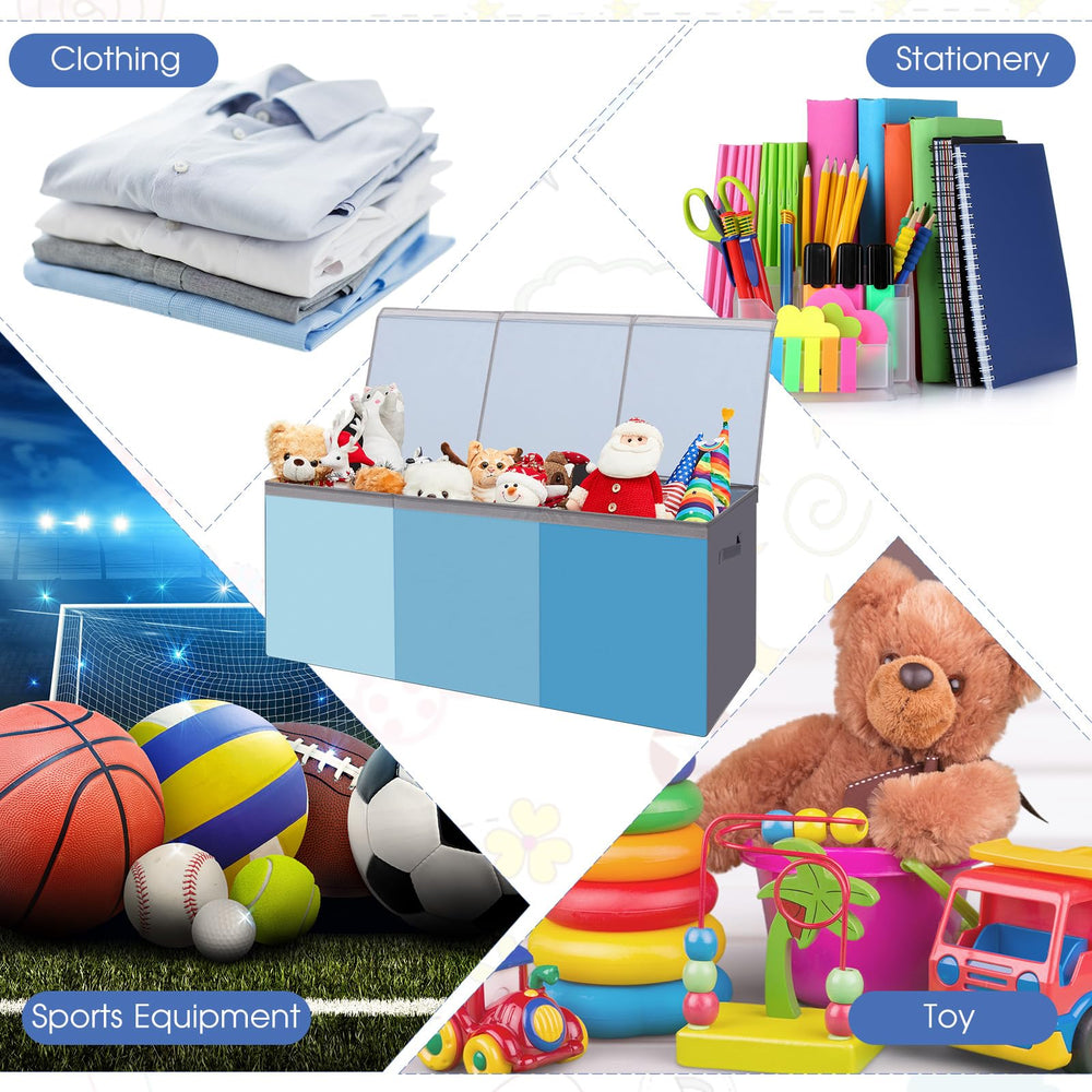 Patelai toy box in a playroom setup keeps clutter under control.