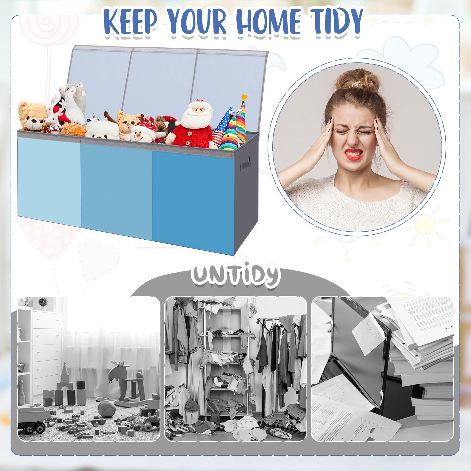 Patelai toy box sturdy panels provide durable support for heavier items.
