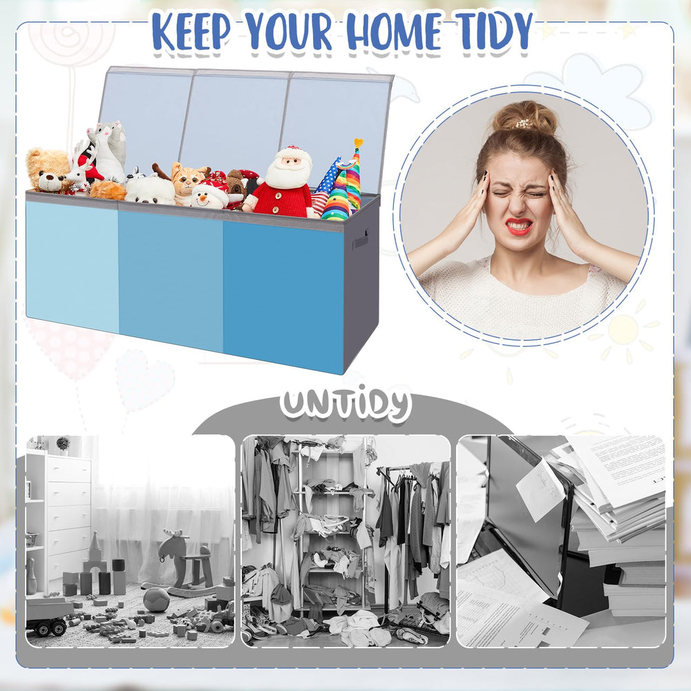 Patelai toy box sturdy panels provide durable support for heavier items.