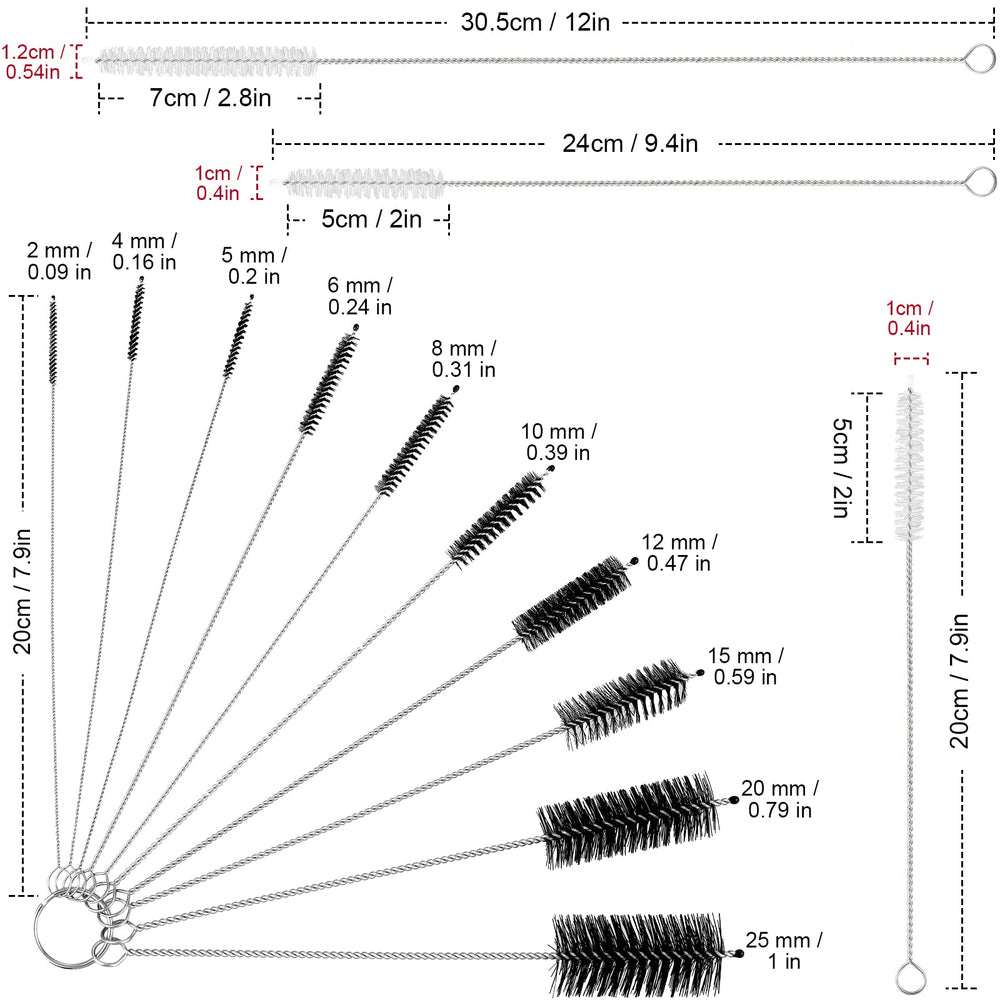 Patelai straw cleaning brush diameter 2mm ideal for narrow straws and sippy cups.