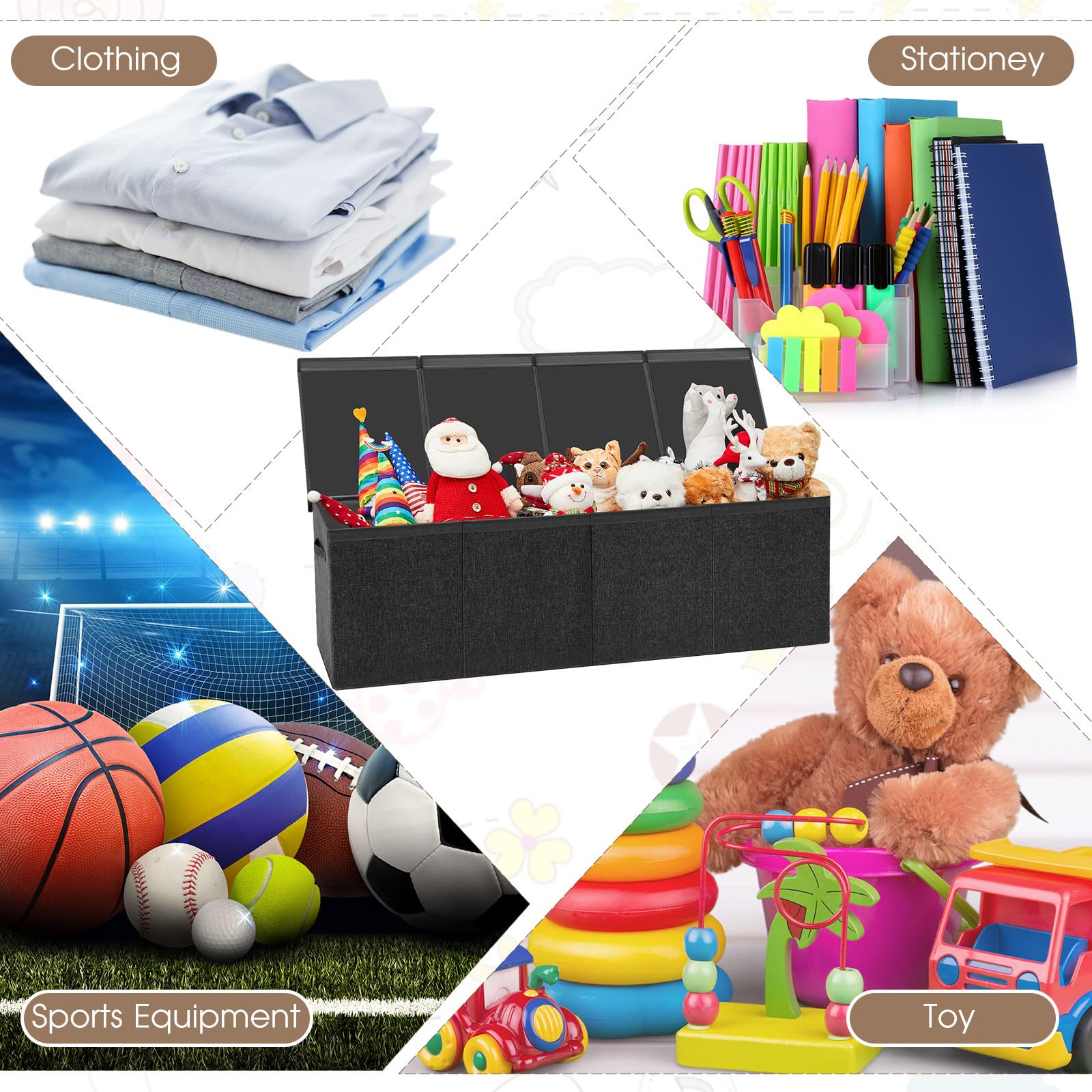 Patelai 49.2-inch chest stores sheets, books, and plush toys in a tidy space.