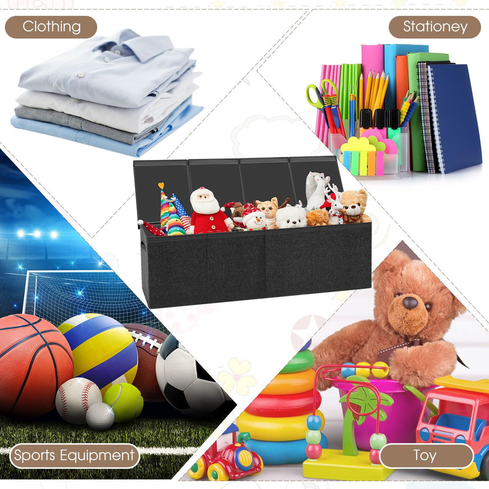 Patelai 49.2-inch chest stores sheets, books, and plush toys in a tidy space.