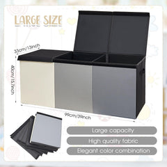 Patelai toy box chest gray lids open for quick toy access