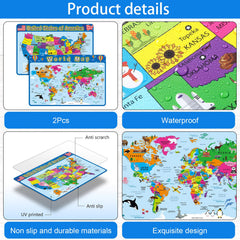 Patelai World Map Placemat with vivid features for interactive learning sessions.
