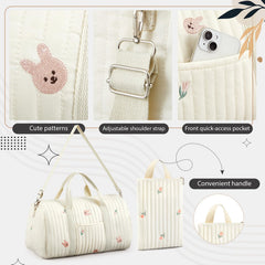 Paterr diaper bag worn crossbody demonstrates hands-free mom-friendly design.