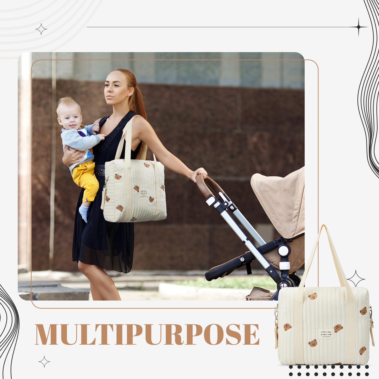 Paterr diaper bag multipurpose use supports hospital, travel, and daily storage.