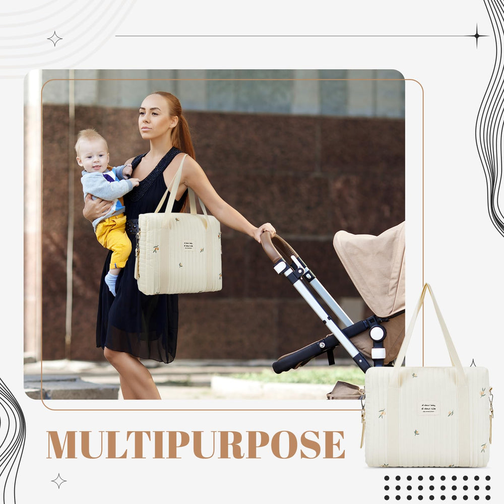 Paterr diaper bag tote olive flower set image highlights included tote bags.