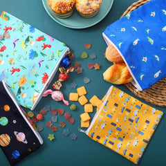 Paterr dinosaur snack bags 6x6-inch—great for kid-sized snacks.