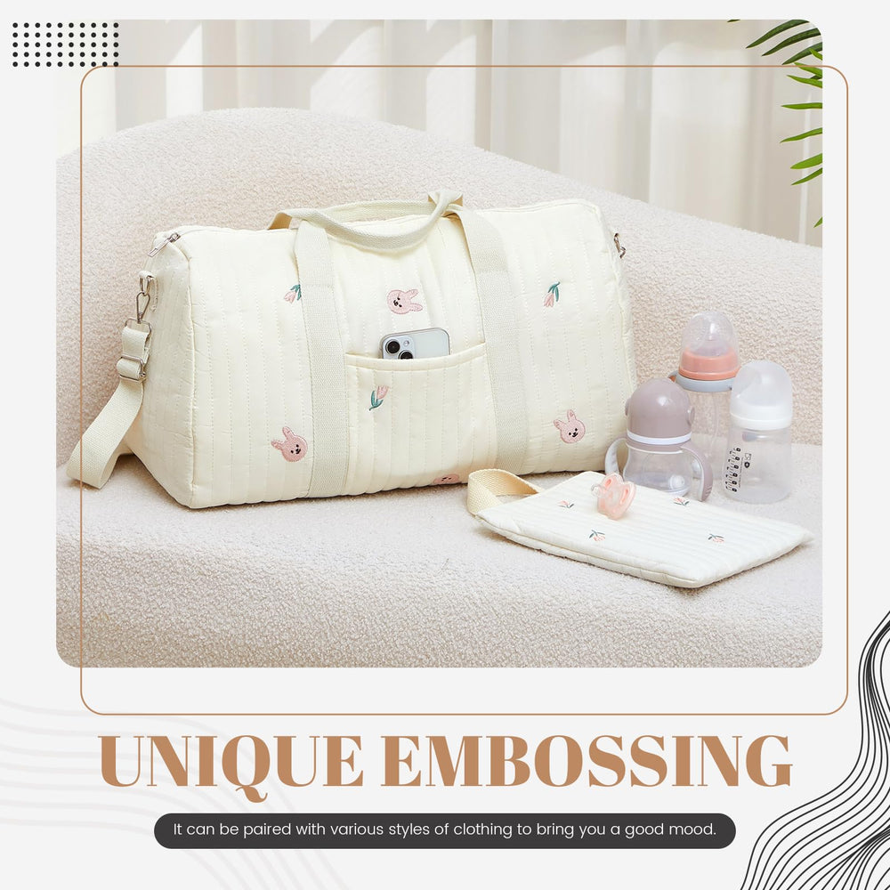 Paterr Rabbit-pattern bag close-up highlights playful style with practical versatility.
