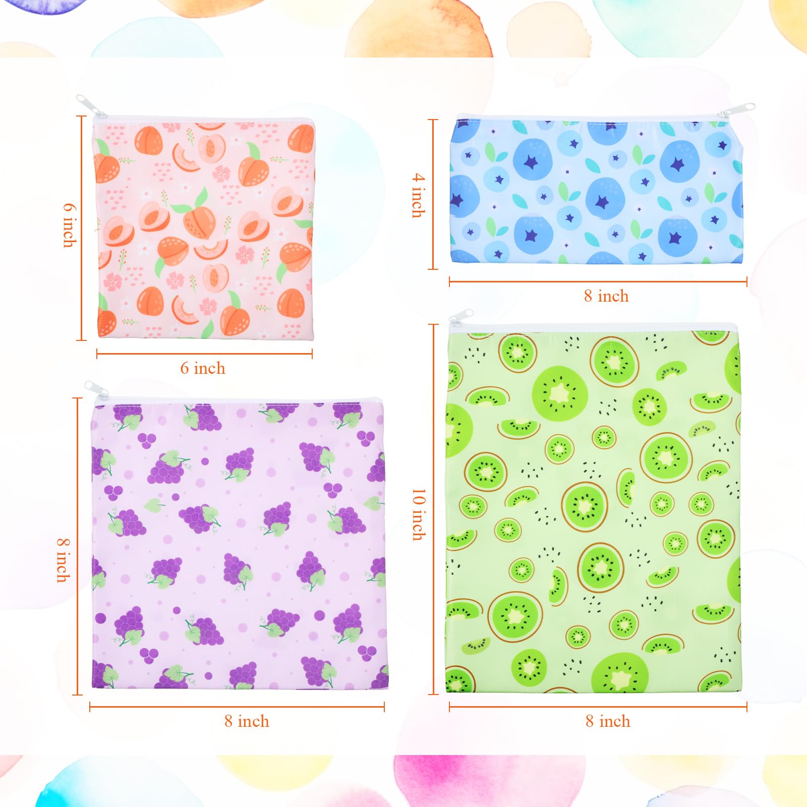Paterr sandwich-bags-various-sizes arranged for different snacks