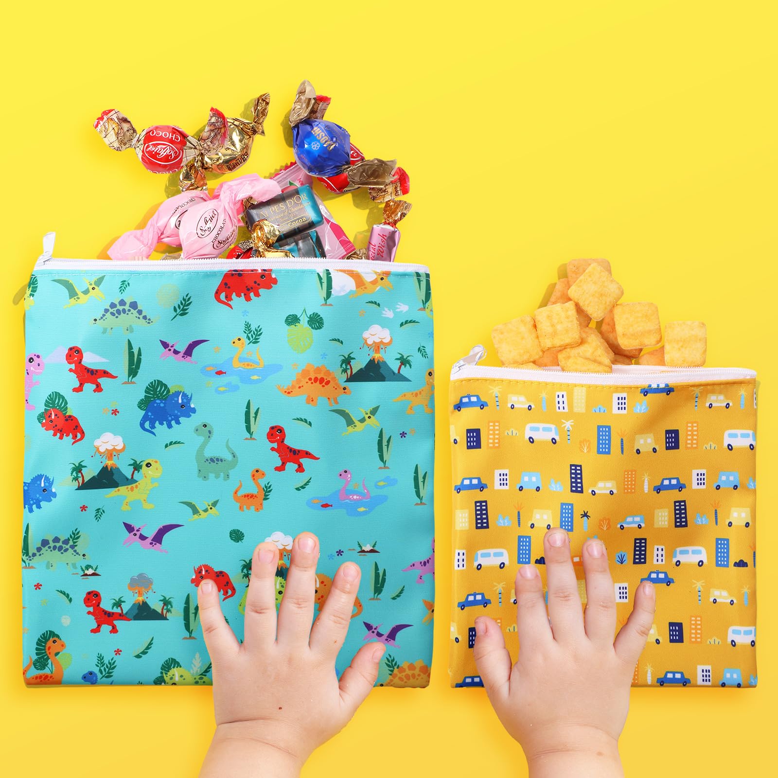 Paterr snack bags with easy-clean zippers—quick lunch organization.