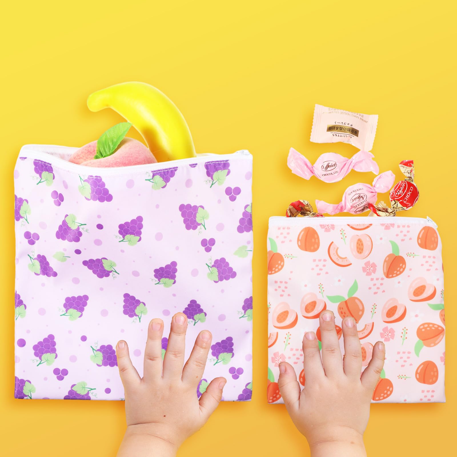 Paterr travel-snack-bags inside a bag showing portable lunch option