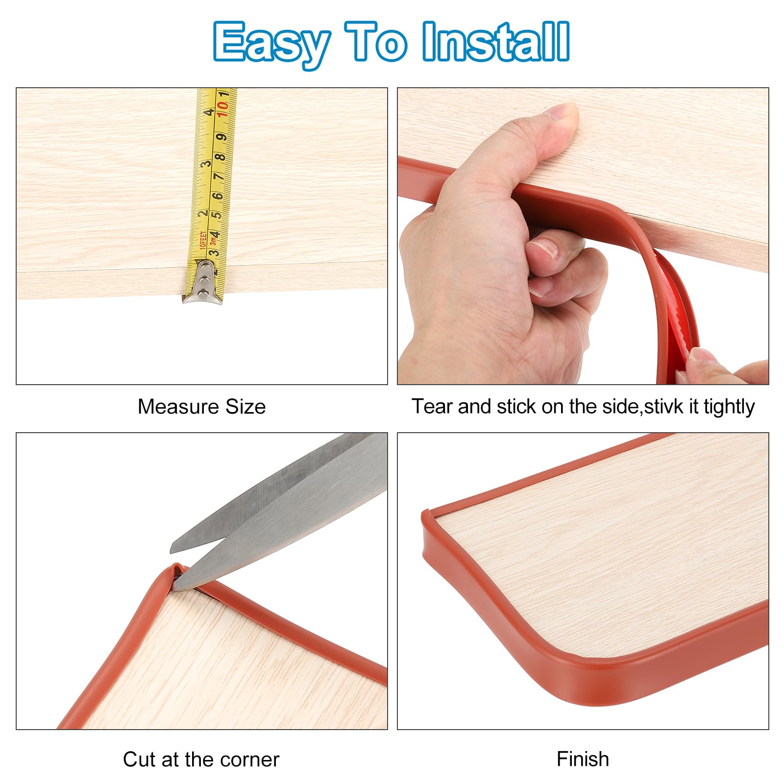 PATIKIL edge banding wardrobe edge black shows easy touch-up on wood edges.