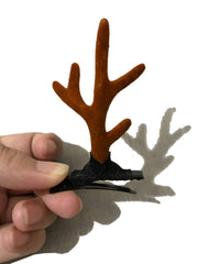 Patiky antlers hair clip brown deer horn on hair for cosplay look