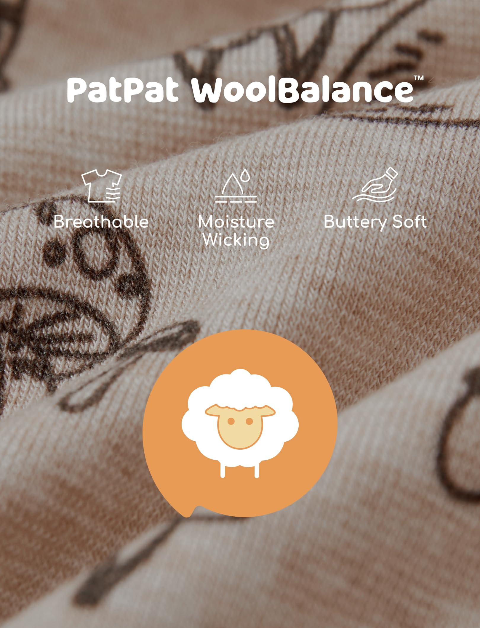 PATPAT Sunrise Haven footie pajama with diaper-change access enables quick diaper changes.