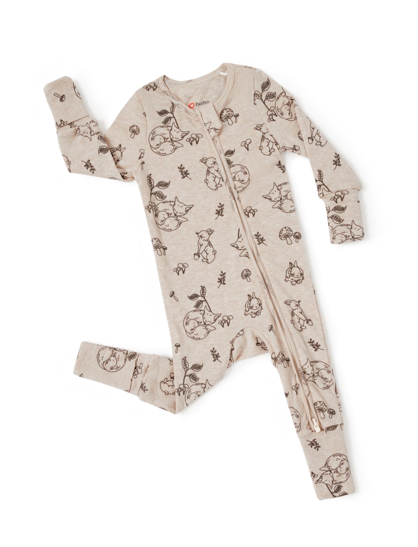 PATPAT Sunrise Haven footie pajama front view highlights soft TENCEL blend for gentle baby skin.