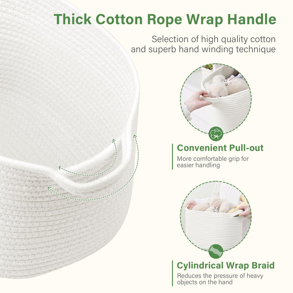 Patvingot basket nursery organization shows soft weave and safe materials for kids.