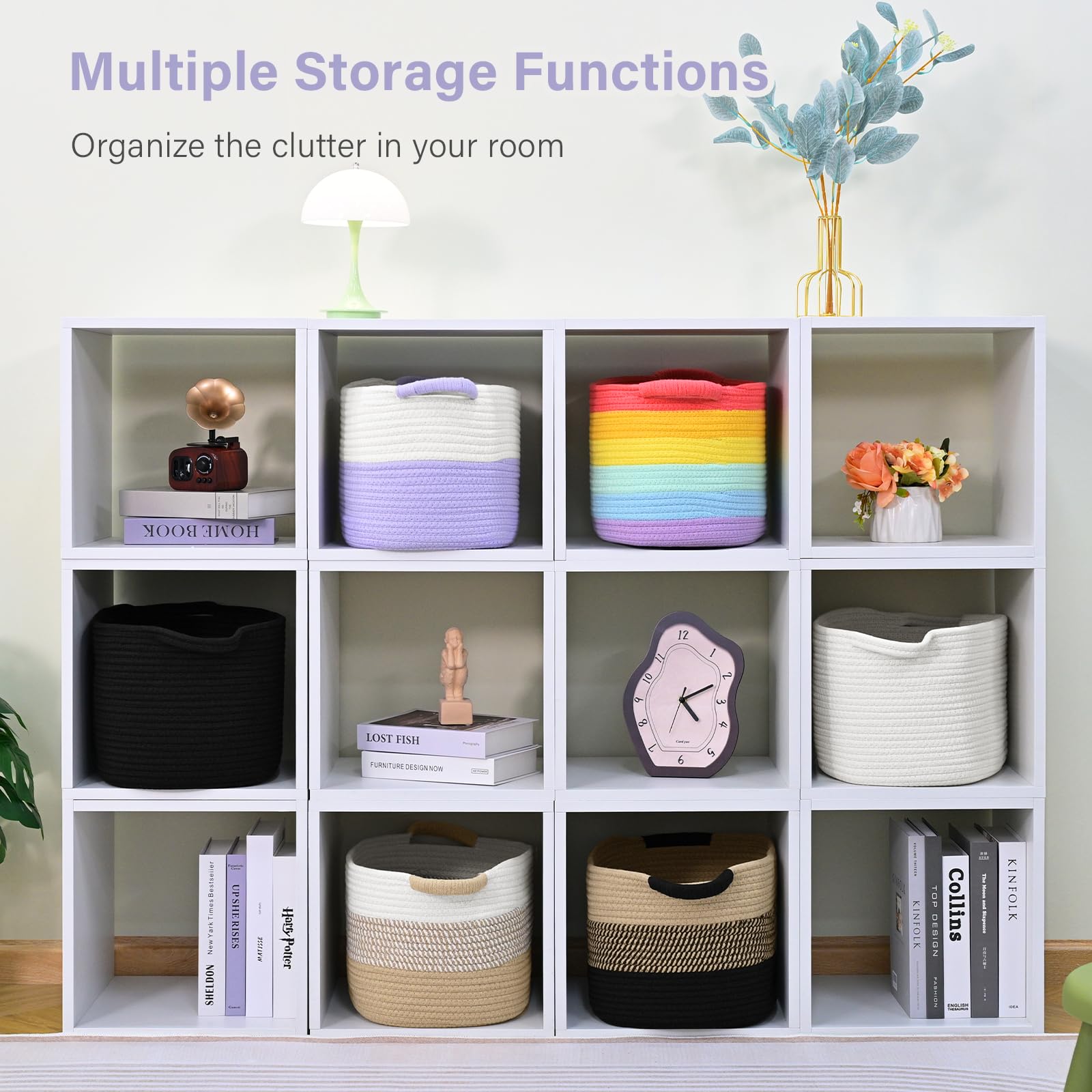 Patvingot white-purple colorway complements modern nursery or shelving.