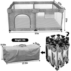 Patywaga foldable playpen compact fold to save space in homes and car trunks.