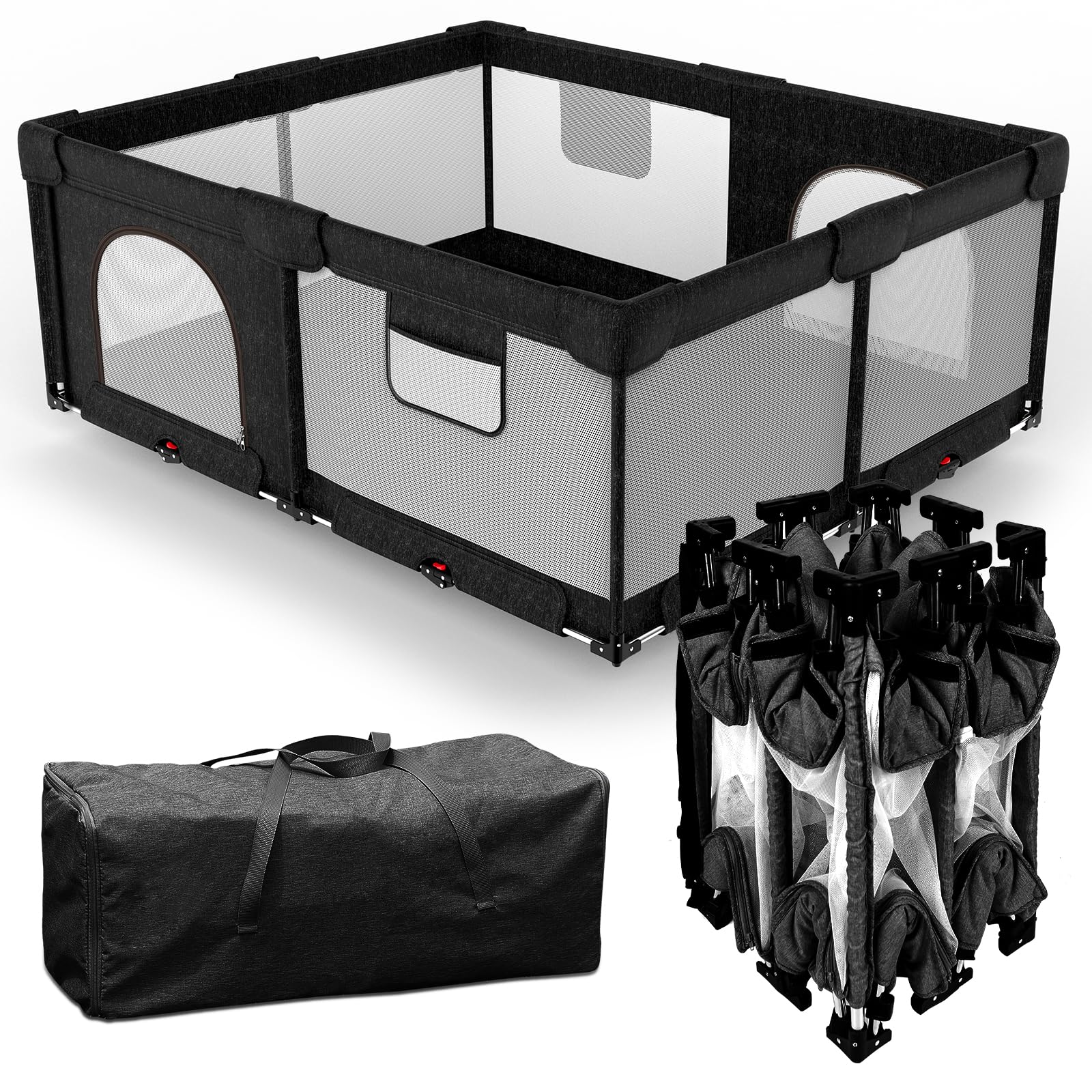 Patywaga foldable playpen setup enables quick, safe baby playtime anywhere.