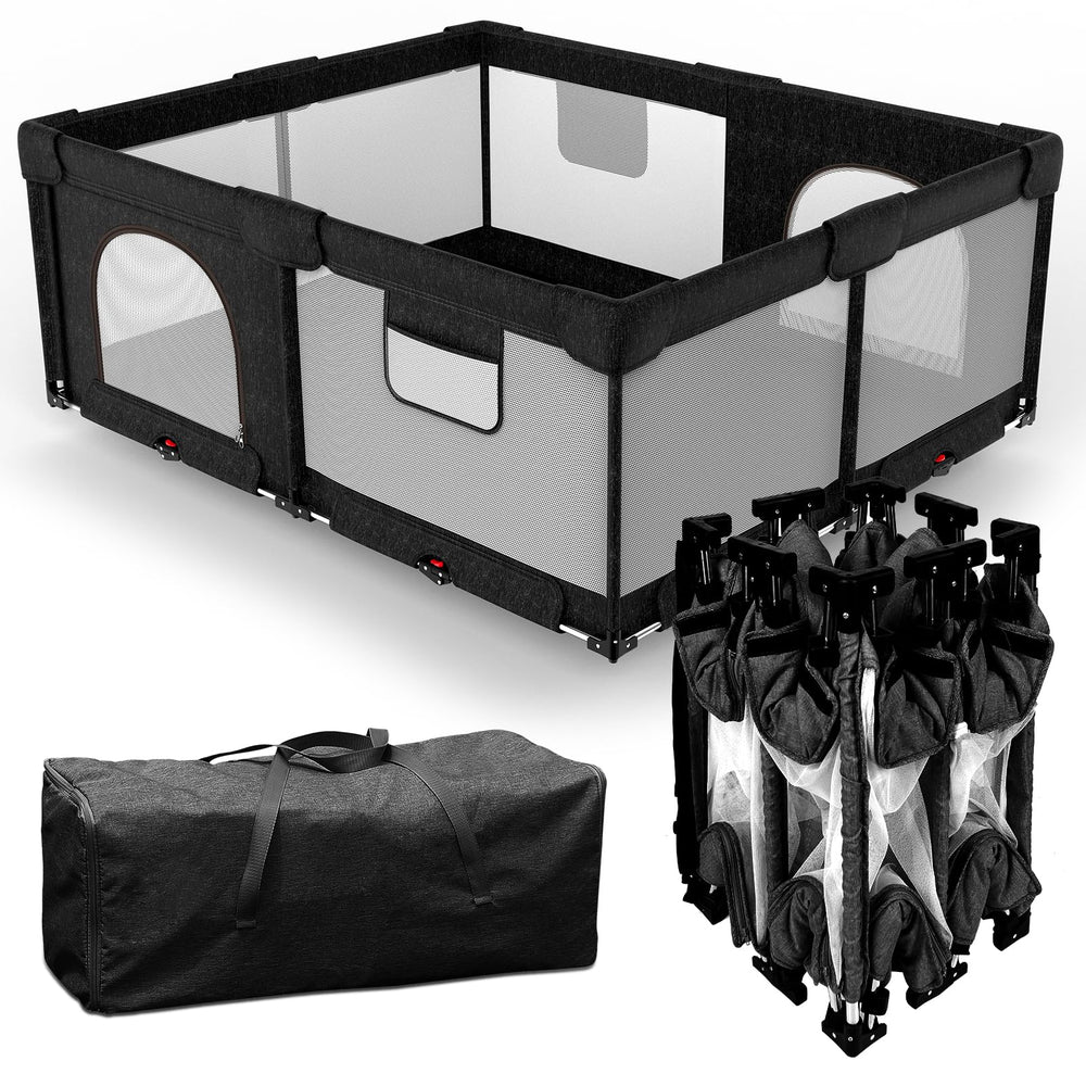 Patywaga foldable playpen setup enables quick, safe baby playtime anywhere.