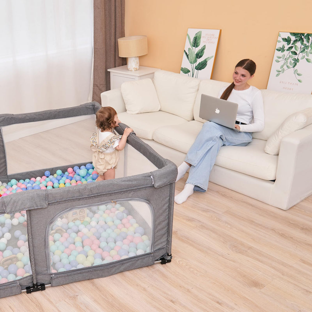 Patywaga travel-friendly playpen folds into a compact bag for adventures.