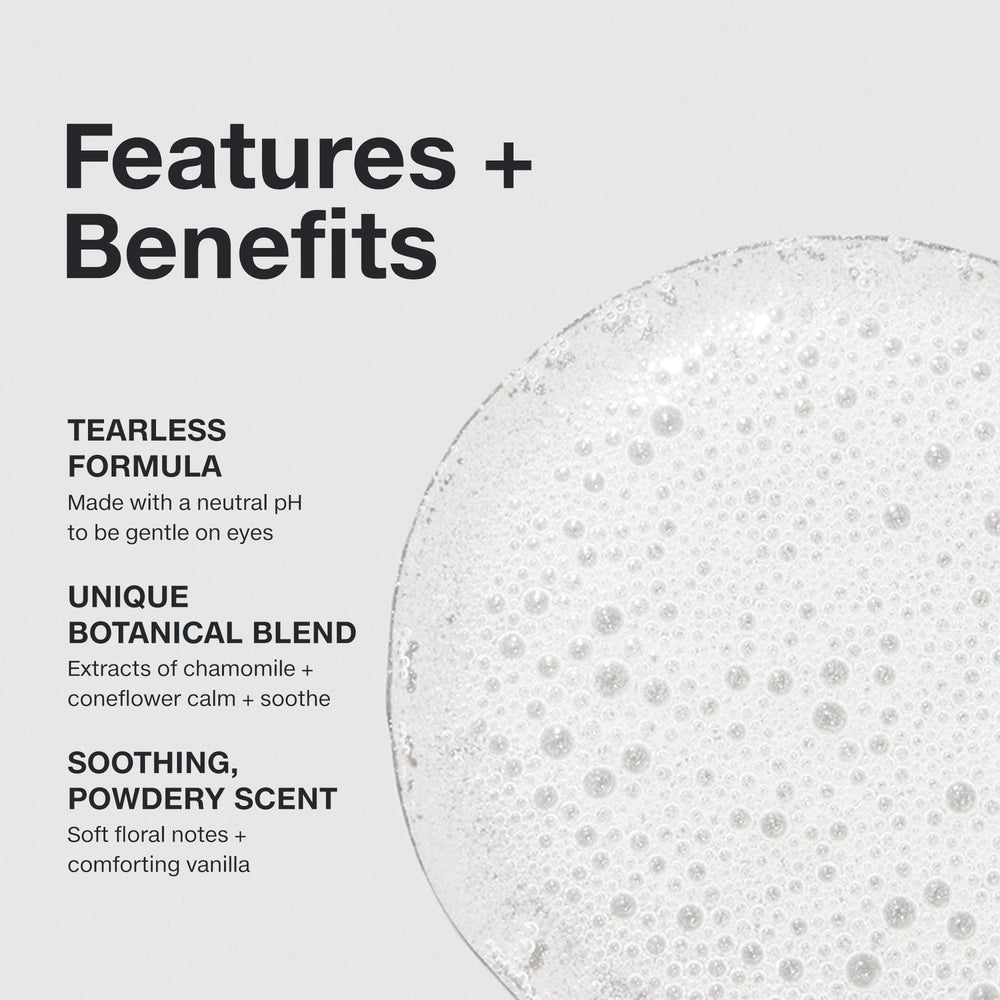 Paul Mitchell Baby Don’t Cry foam lather nourishes hair without tears.