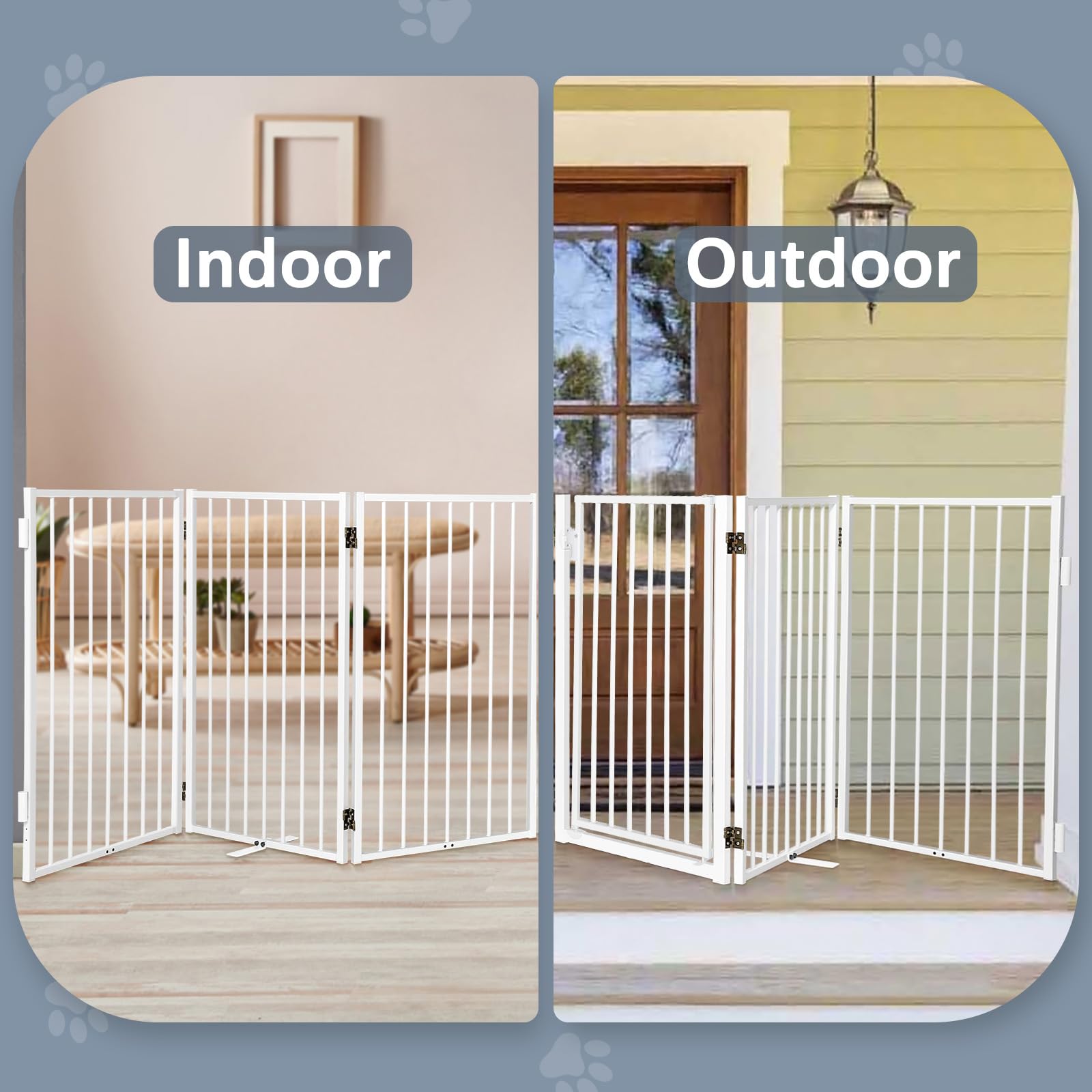 Paulmele all-metal gate stays sturdy with anti-slip feet