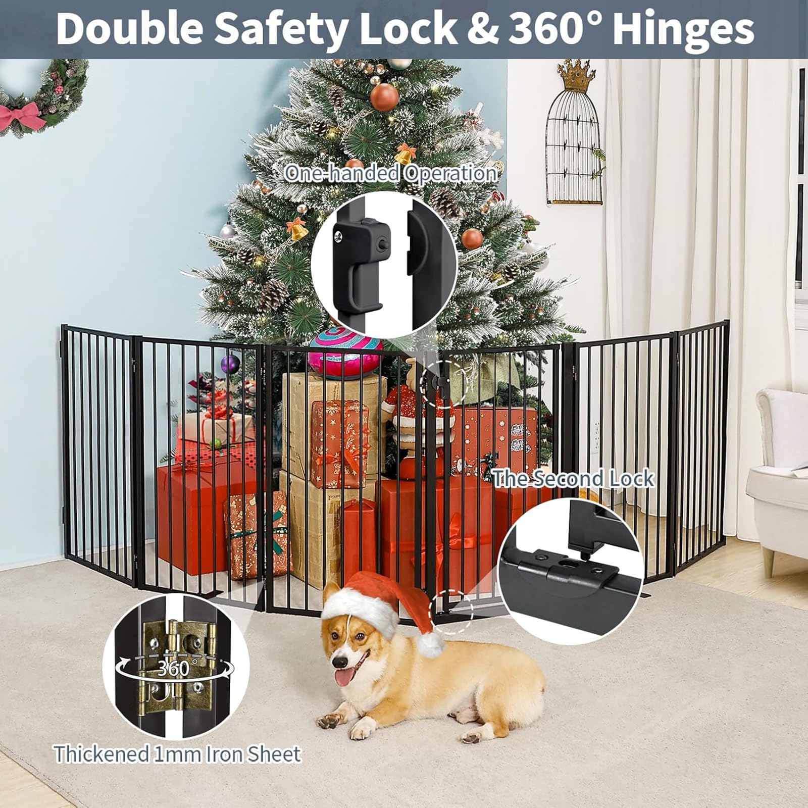 Paulmele gate with walk-through door demonstrates convenient entry for pet owners