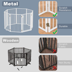 Paulmele dog gate walk-through door keeps you moving while pets stay contained.