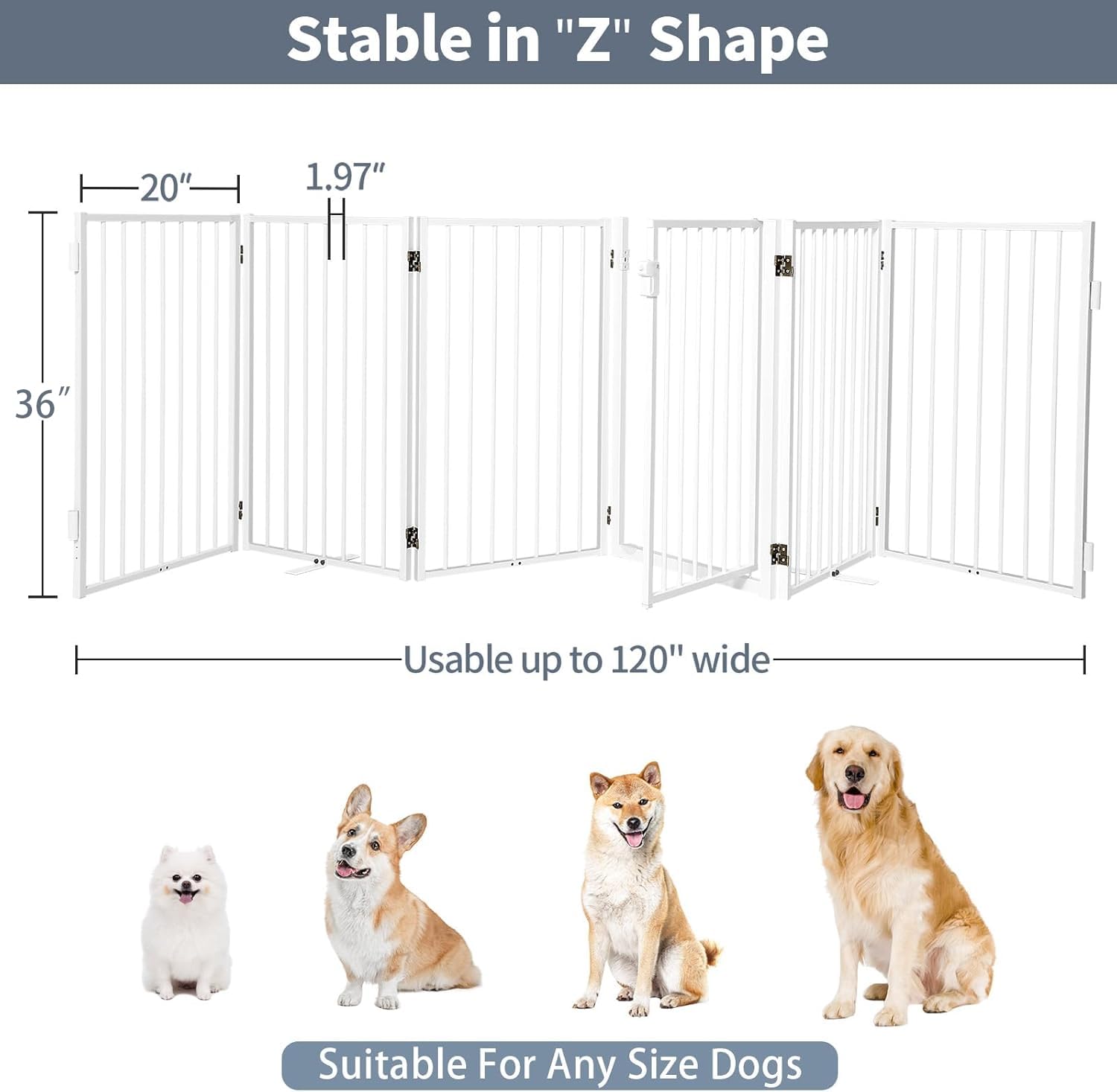 Paulmele dog gate supports freestanding or wall-mounted installation