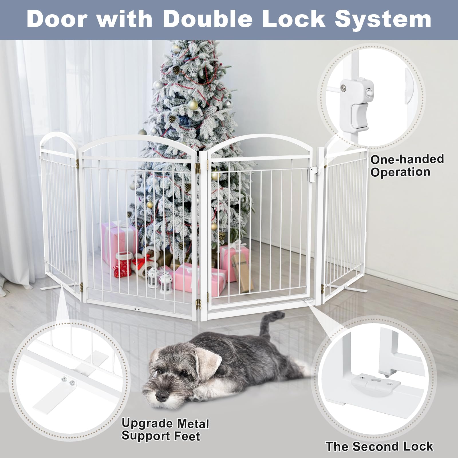 Paulmele door lock system keeps the gate securely closed during daily activities.