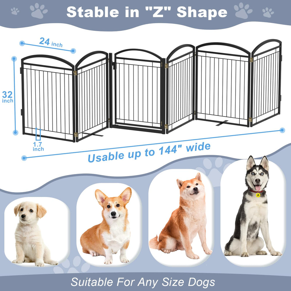 Paulmele durable black metal gate stays sturdy in busy households for pet separation.