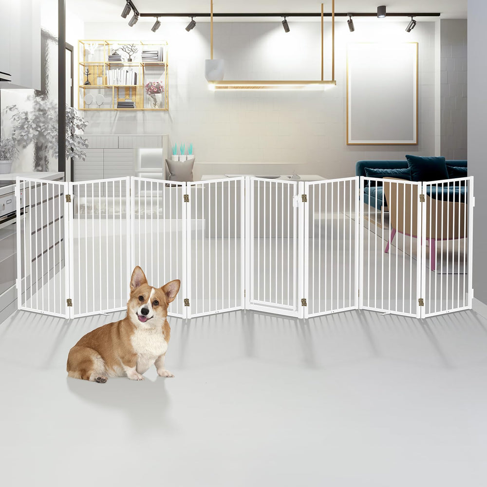 Paulmele eight-panel gate suitable for decks, yards, porches and doorways.