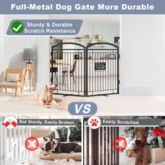 Paulmele gate side view highlights sturdy all-metal construction