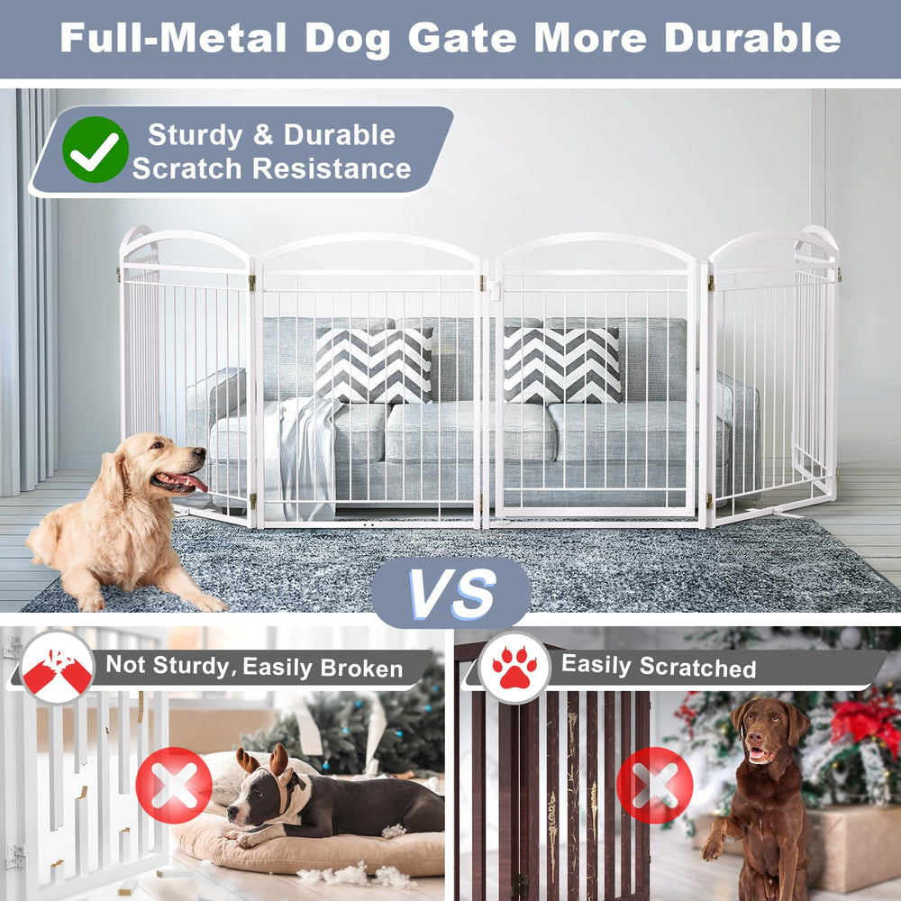 Paulmele dog gate with door closed for secure pet passage