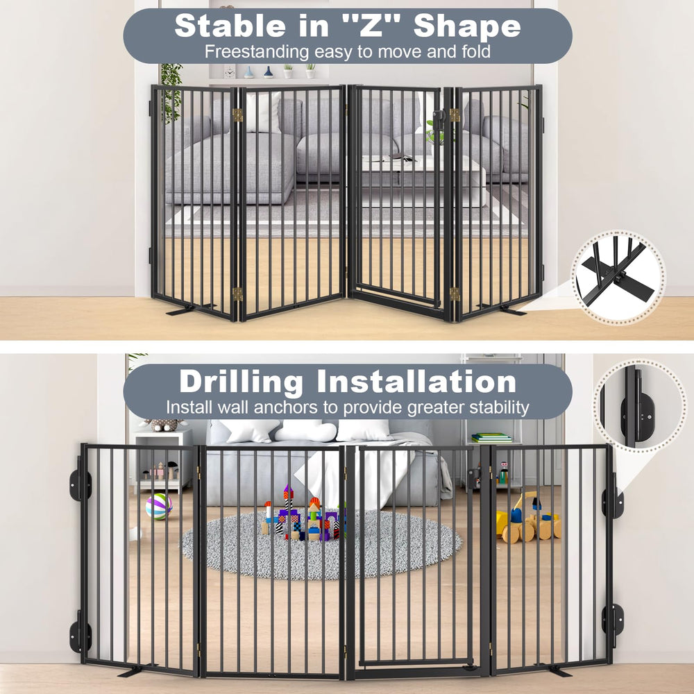 Paulmele heavy-base anti-slip feet keep the gate stable on floors and decks.