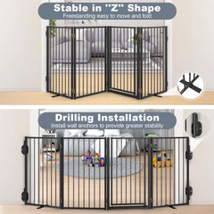 Paulmele heavy-base anti-slip feet keep the gate stable on floors and decks.